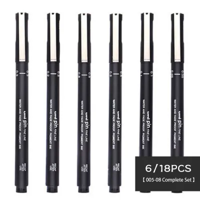 【Local】6/18PCS Unipin Mitsubishi Needle Pen Hook Line Pen Black 0.1 Only For Art 0.05 Needlework Hand-Painted 0.3 Drawing 0.8 School Supplies Aatroxw
