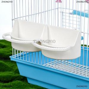 [COD] ZHONGYI0 2pcs đôi lưới chim hộp thức ăn Hộp Nước thức ăn máng chim trung chuyển có thể treo lồng chim công suất lớn cung cấp nước cho ăn