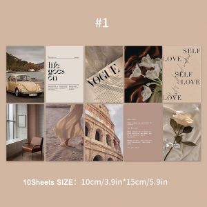 10PCS Retro Style Decoration Card Repeatable Wall Art Postcard Room Decorative Wallpaper Gift Graduation Gift