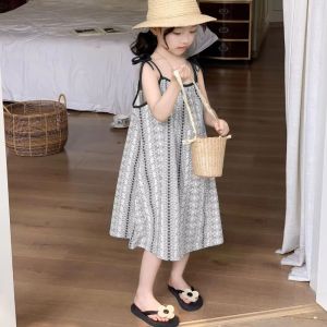 DOWNA Dây đeo có thể điều chỉnh Váy hoa trẻ em Không tay Họa tiết hoa Váy đi biển rộng rãi Thoáng khí Kích cỡ 1-9Y Váy đi biển phong cách Bohemian Dành cho bé gái