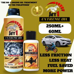 JET 1 Extreme Oil Engine Protector & Additive oil - Anti Friction 250ml+60ml Fuel Saved for Gas and Diesel