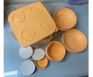 Tupperware Set - Big Square Box Small Round Box Medium Bowl Small Bowl #Picnic #Food #Storage