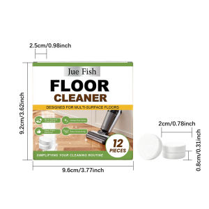 Jue Fish Floor Cleaning Tablets  -Multi-Surface Floor Cleaning Solution:  Cleaner Refill for All Mopping Robot Vacuums and Cordless Wet/Dry Mops12 Pack