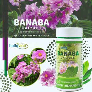 Bellevine Banaba Capsules 500mg x 100 | Food Supplement for Blood Sugar Weight & Wellness