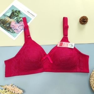 Full Cup Women Bra Plus Size Wireless Lace Soft Cup [Alya Bra Shop]