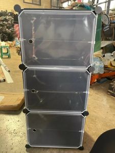 ตู้เก็บรองเท้า ชั้นวางรองเท้า (A3-A4) ชั้นอเนกประสงค์ ชั้นพลาสติกเหนียว ชั้นวางของ ตู้เก็บของ โครงสร้างเหล็ก ปรับได้