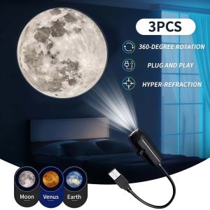 LED Planet Projection Lamp Starry Sky Light USB Galaxy Night Lights 3/10PCS Bedroom Decor Light