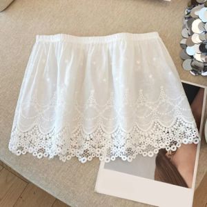 NRFYKYU Embroidery Flower Lace Underskirt Slips Korean Style Anti-glare Lace Safety Short Skirt Elegant Mesh Lace Lining Petticoat Girls