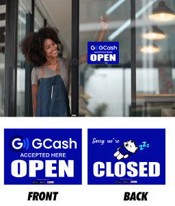 GCASH DOOR BANNER OPEN CLOSED 7.8X5.5
