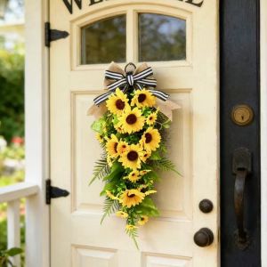 New simulated sunflower teardrop garland garden style bouquet of real and fake flowers courtyard garden decorations