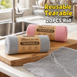 Yummy.miya Kitchen Cleaning Cloth Roll Reusable Cleaning Cloth Tearable Kitchen Rag Grease Absorbent Cloth