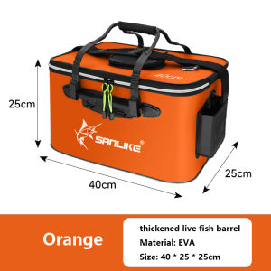 Live Fish Box Fish Barrel EVA Waterproof Material Water Container for outdoor activities Traveling Hiking Fishing Boating 40CM Live Fish Barrel