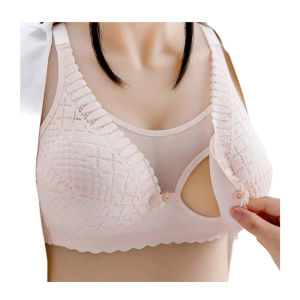 【SINGABRALETTE】Breastfeeding Bra Front Buckle Nursing Bra Wireless Anti Sagging Ice Silk Seamless Lightweight Breathable Pregnancy Postpartum Maternity Lingerie