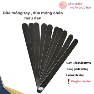 Combo 10 cây dũa móng taymóng chân 2 mặt màu đen.