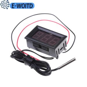 E-WOITD New Red DC12V Digital Thermometer With Temp Probe -50~110C Temperature Detector LED