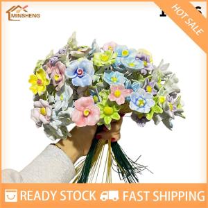 MIH ✨ COD ✨ ดอกไม้เซรามิก Jingdezhen ดอกไม้จำลองทำมืออุณหภูมิสูงดอกไม้ชีวิตนิรันดร์ตกแต่งดอกไม้ของขวัญสุดสร้างสรรค์สำหรับบ้านขนเฟอร์