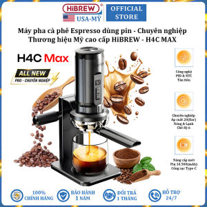 Máy pha cà phê Espresso nóng và lạnh dùng pin cầm tay không đáy chuyên nghiệp thương hiệu HiBREW H4C MAX - Bảo hành 12 tháng