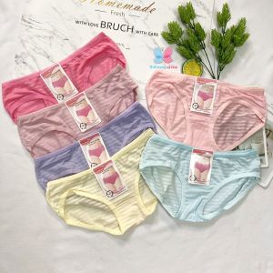 Quần lót bé gái freesize từ 30-35kg thun sọc cotton mềm mát - QC814