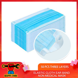66 Happy Tool Ready Stock 50pcs Disposable 3 ply Elastic Cloth Ear Band Non Medical Face Mask