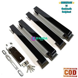 fulset lock body kunci dan 4buah gagang tarikan handle pintu rumah minimalis untuk pintu depan model daun pintu2 kupu tarung