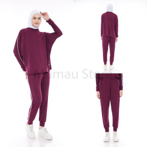 Baju Olahraga Wanita Muslimah Setelan Senam Lari Joging Sport Perempuan