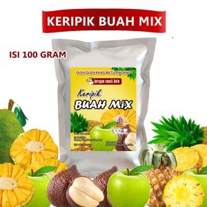 KERIPIK BUAH MIX NANAS SALAK APEL NANGKA DALAM SATU KEMASAN SI 100 GRAM