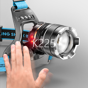 SmilingShark K225 Head Light Powerful M77 LED 9000lm Super Bright Headlight Yellow Light USB Rechargeable Sensor Zoom 18650 IPX4 Waterproof Outdoor Emergency Fishing Hiking Camping Bicycle Light Strong Bright