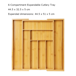 Expandable Bamboo Silverware Organizer Utensil Organizer Kitchen Drawer Tray Utensil Cutlery Holder for Forks Spoons Knives