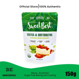 Sweet Best Stevia & Erythritol Natural Sweetener 150g x 1pack Granules Zero Calorie Sweetener Keto Friendly Sweetener Baking Sugar Alternative Sugar Substitute Low Carb Sweetener Sugar Free Diabetic Friendly Sweetener