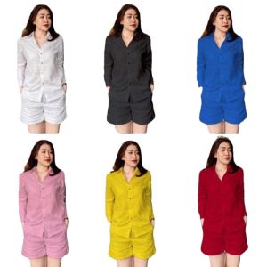 ❤️Hot Sale❤️New Arrival Long Sleeve + Shorts Lining Cotton 2-Piece Set 新款长袖+短裤棉麻套装