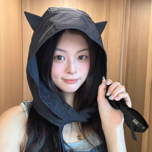 Strap Pullover Hat Little Devil Polyester Headscarf Hats Fashion Funny Quick-drying Solid Color Sun Protection Caps Women