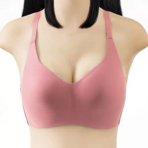 บราสำหรับสาวพลัสไซส์ ไร้โครง 2ตะขอ คัพCD มีฟองน้ำ1ชั้นบางๆ บราซัพพอร์ตเก็บกระชับ เสื้อในแฟชั่นเก็บเนื้อด้านข้างได้ ผ้าไหมน้ำแข็ง[34-44]