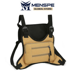 MENSPE Mens Chest Bag Cycling Vest Bag Outdoor Hiking Bag Waterproof Phone Bag Multifunctional Travel Shoulder Bag Lightweight Sports Fitness Backpack Casual Bag