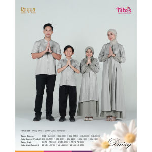 NBRS Daisy Koko Anak Sarimbit Set Keluarga Gamis Dewasa Setelan Dress Vanilla Rayya Series