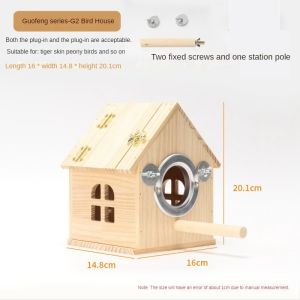 Bird Nest Box Wooden Bird House Parrot Cage Matibay Breeding Perch Easy Clean Pet Supplies
