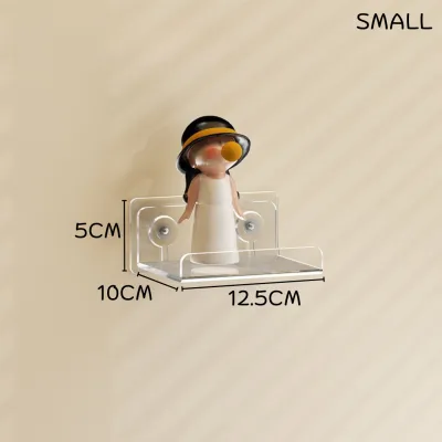 Premium Acrylic Wall Shelf Adhesive Display Shelf Wall Bracket Wall Mounted Rack No-Drill Needed Wall Racking