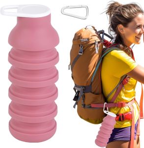 600ml Collapsible Silicone Cup Portable Food Grade Bottle Camping Hiking Coffee Mug Outdoor Travel Biking Drinkware