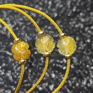 Vòng cáp Cỏ 4 lá TA Tóc Vàng VIP - Phong Thủy TUDO