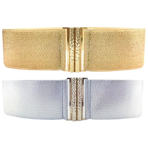 2pcs Elastic Stretch Wide Waist Belt Fashionable Women Waistband Adjustable Belt for Parties and Event