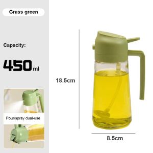 470ML Glass Oil Sprayer Bottle 2-in-1 Kitchen Oil Dispenser Spray & Pour Oil Bottle Anti-Drip Cooking Oil Container