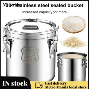 【Maxcity Fast delivery】 Stainless Steel Airtight Food Jar 6/12/21/33L with Seal Lid for Kitchen Storage and Food Organization