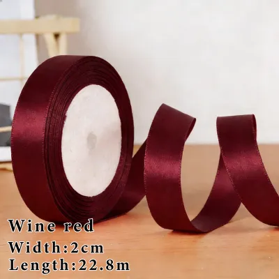 2cm(25 yards) Satin Ribbon Roll Gift Packaging Ribbon Flower Making DIY Holiday Birthday Regal