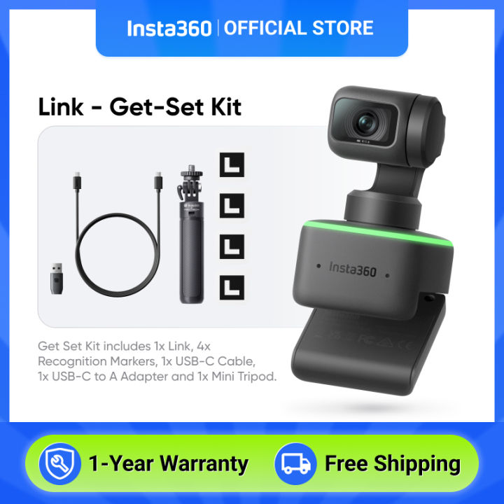 Insta360 Link - PTZ 4K Webcam with 1/2 Sensor, AI Tracking, Gesture  Control, HDR, Noise-Canceling Microphones, Specialized Modes, Webcam for  Laptop