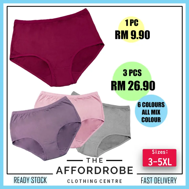 Underwear Cotton Brief Panties Panty Mixed Colour Plus Size