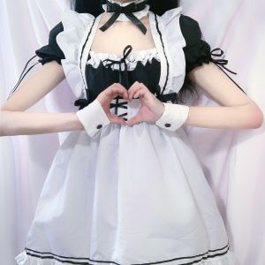 Japanese-style anime maid outfit cosplay Cute womens Lolita dress and maid uniform set