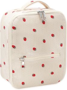 Túi Đựng Đồ Ăn Trưa Dành Cho Phụ Nữ Túi Đựng Đồ Ăn Trưa Dễ Thương Bằng Vải Corduroy Túi Đựng Đồ Ăn Trưa Tái Sử Dụng Túi Xách Chống Rò Rỉ Hộp Đựng Đồ Ăn Trưa Nhiệt Dung Tích Lớn Dành Cho Nữ Sinh Đi Học Du Lịch Dã Ngoại (Dâu Corduroy)