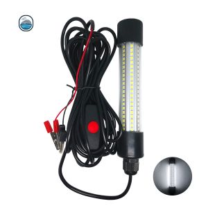 Ranpo 1200LM 5M LED Submersible Fishing Light Deep Drop Underwater Fish Lure Bait Finder Lamp Squid Attracting 12-24V White/Green/Blue