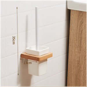 [SG Stock]Solid Wood Foldable Towel Bar Bathroom Accessories Set Punch Free Log Style Towel  Toilet Bath Towel Rack