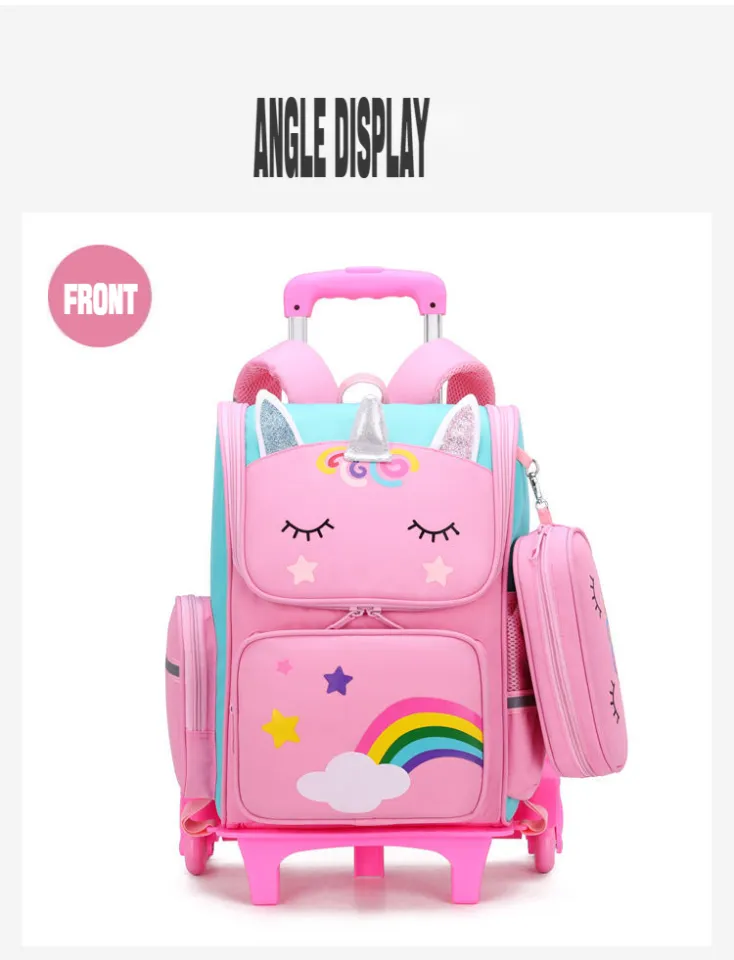 48 hours delivery]Trolley childrens school bag unicorn primary