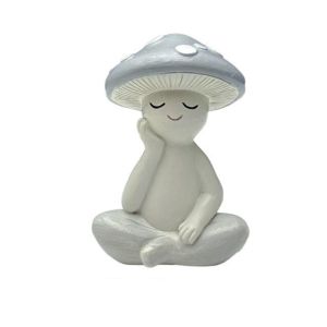 LILYGIRL Resin Meditation Mushroom Statue Cute Mini Yoga Mushroom Statue Table Centrepieces Charming  Ornament Home Decor